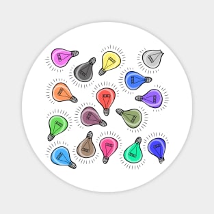 Lightbulb multicolor light pattern background Magnet